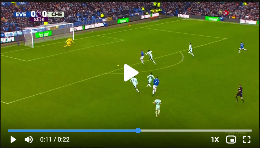 Watch Goal Video: Everton 1-0 Chelsea - Doucoure scores with a shot