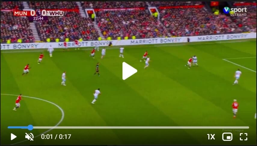 Video Manchester United 1 0 West Ham 23mins Rasmus Hojlund Scores