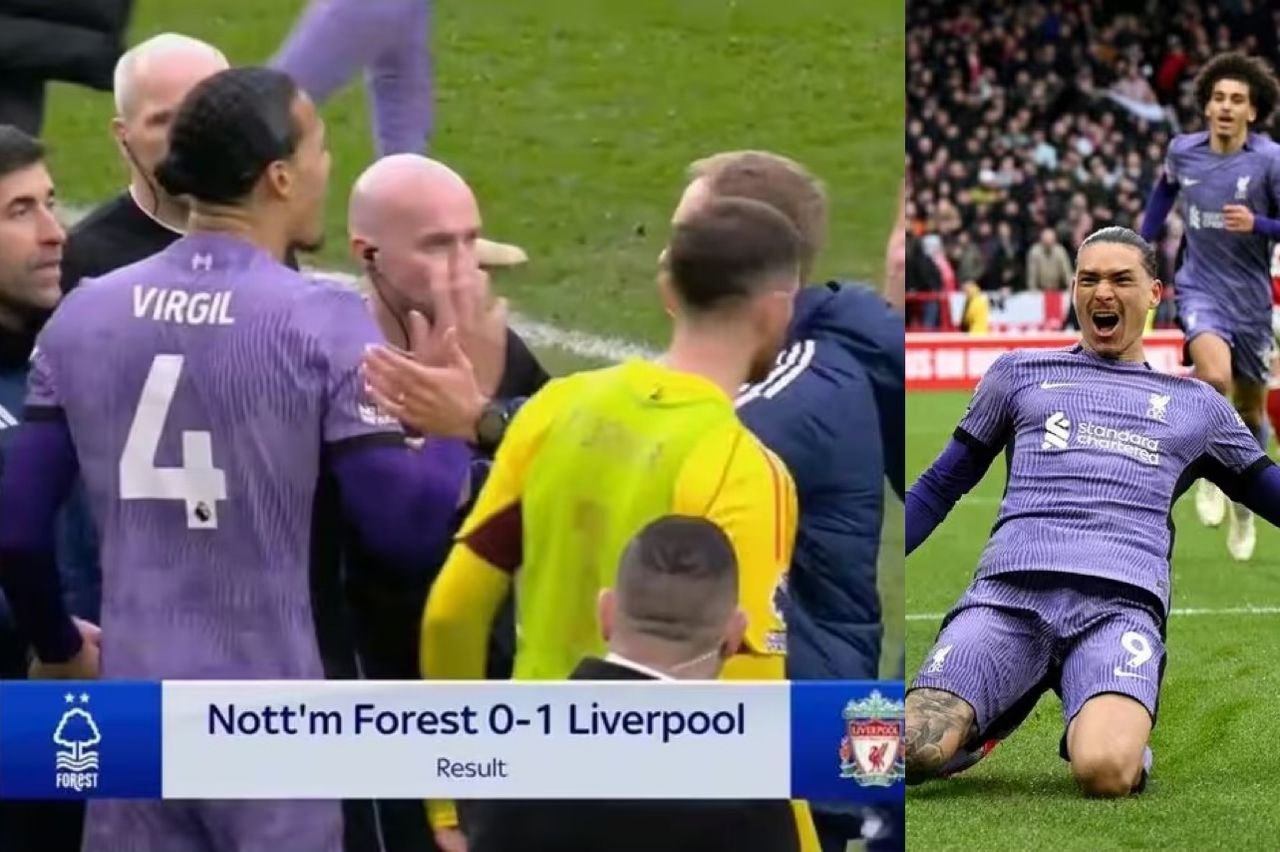 "He shouldn't be on the field." - Chaos erupts during the Nottingham Forest versus Liverpool match as 24 years-old forward Darwin Nunez scores, and the owner is seen "pursuing the referee."