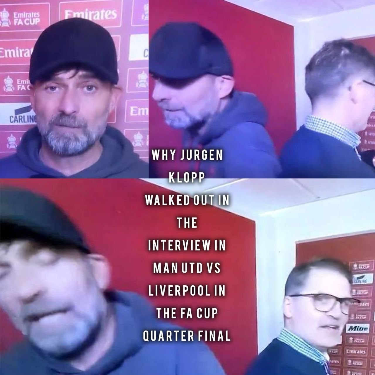 The major reason Liverpool coach Jurgen Klopp walk out angrily from the interview after Manchester United win (4) vs Liverpool (3) in FA Cup quarter final
