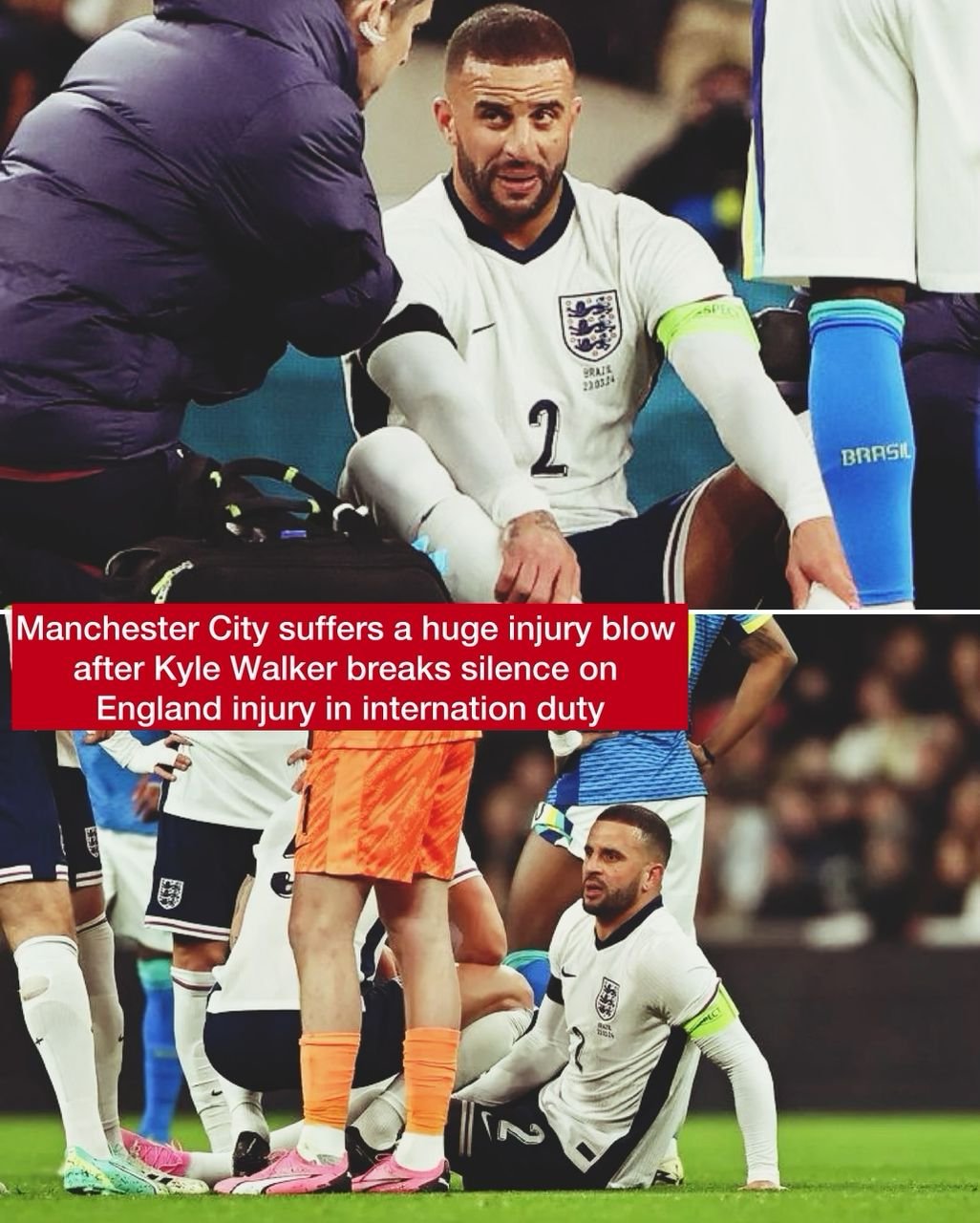 Manchester City suffers a huge injury blow after Kyle Walker breaks silence on England injury in internation duty