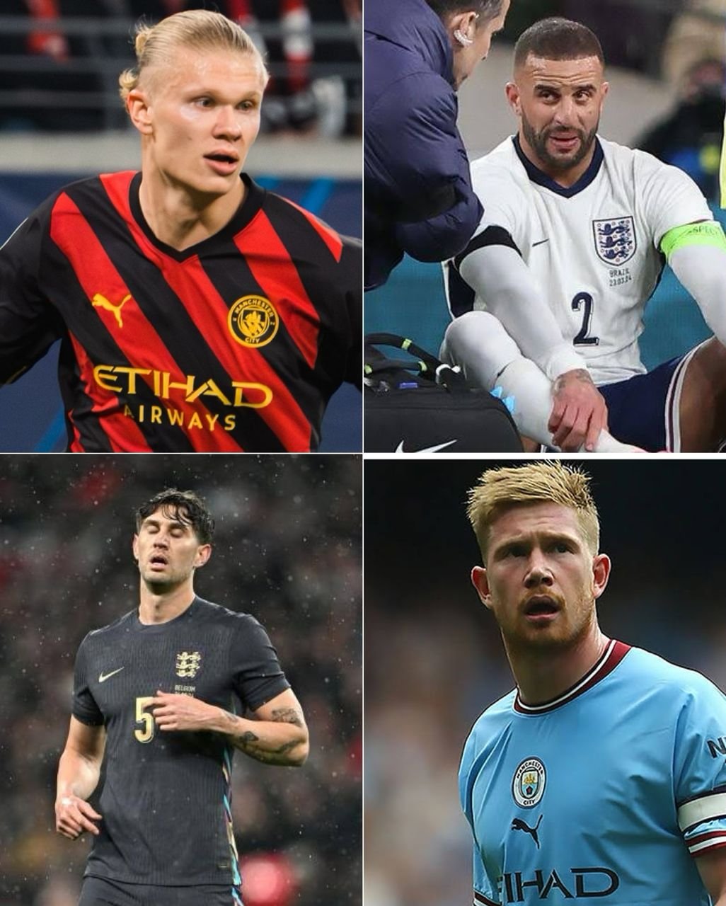 Manchester City Latest injury news and return dates before Arsenal Match on sunday - Kevin De Bruyne, John Stones, Erling Haaland