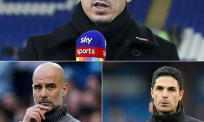 English football pundit Gary Neville reveals the name of the poor performing player during Manchester City vs Arsenal match draw