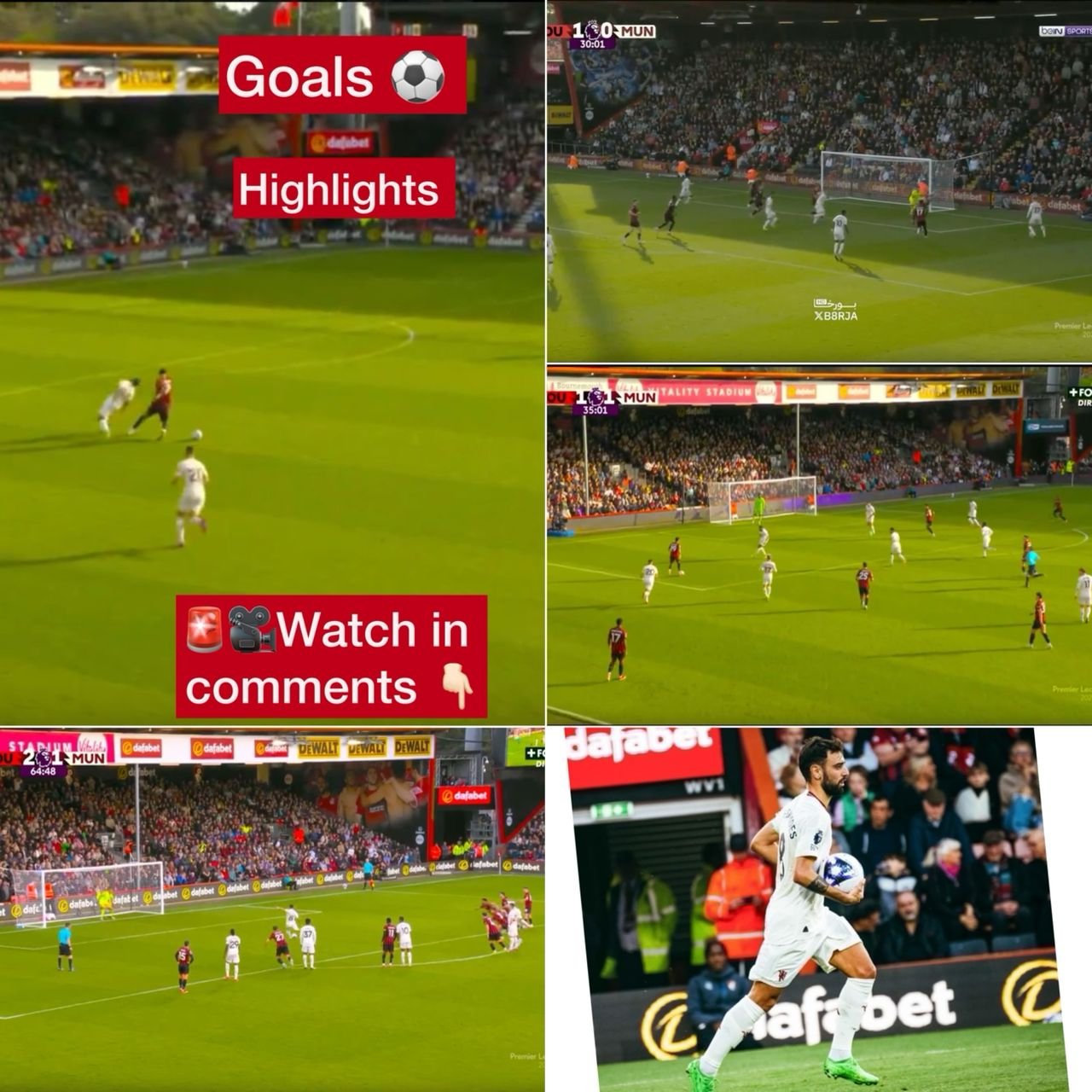 Bournemouth 2-2 Manchester United - Goal highlights as Solanke, J. Kluivert and Bruno Fernandes scores