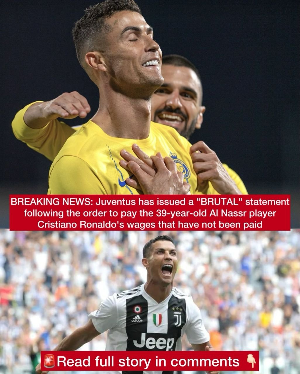 BREAKING NEWS: Juventus has issued a "BRUTAL" statement following the order to pay the 39-year-old Al Nassr player Cristiano Ronaldo's wages that have not been paid