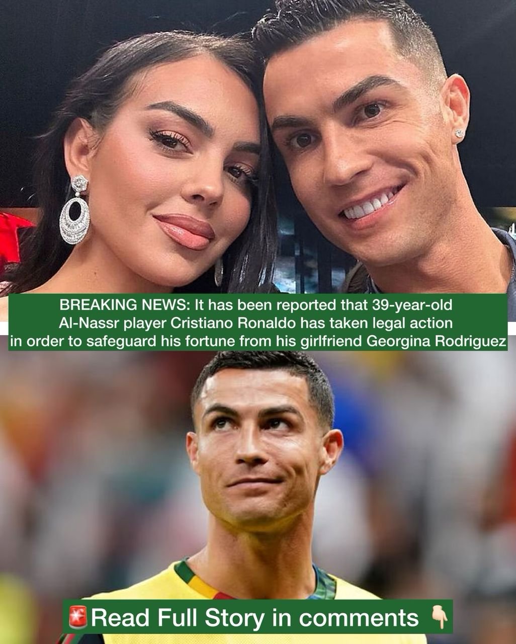 BREAKING NEWS: It has been reported that 39-year-old Al-Nassr player Cristiano Ronaldo has taken legal action in order to safeguard his fortune from his girlfriend Georgina Rodriguez