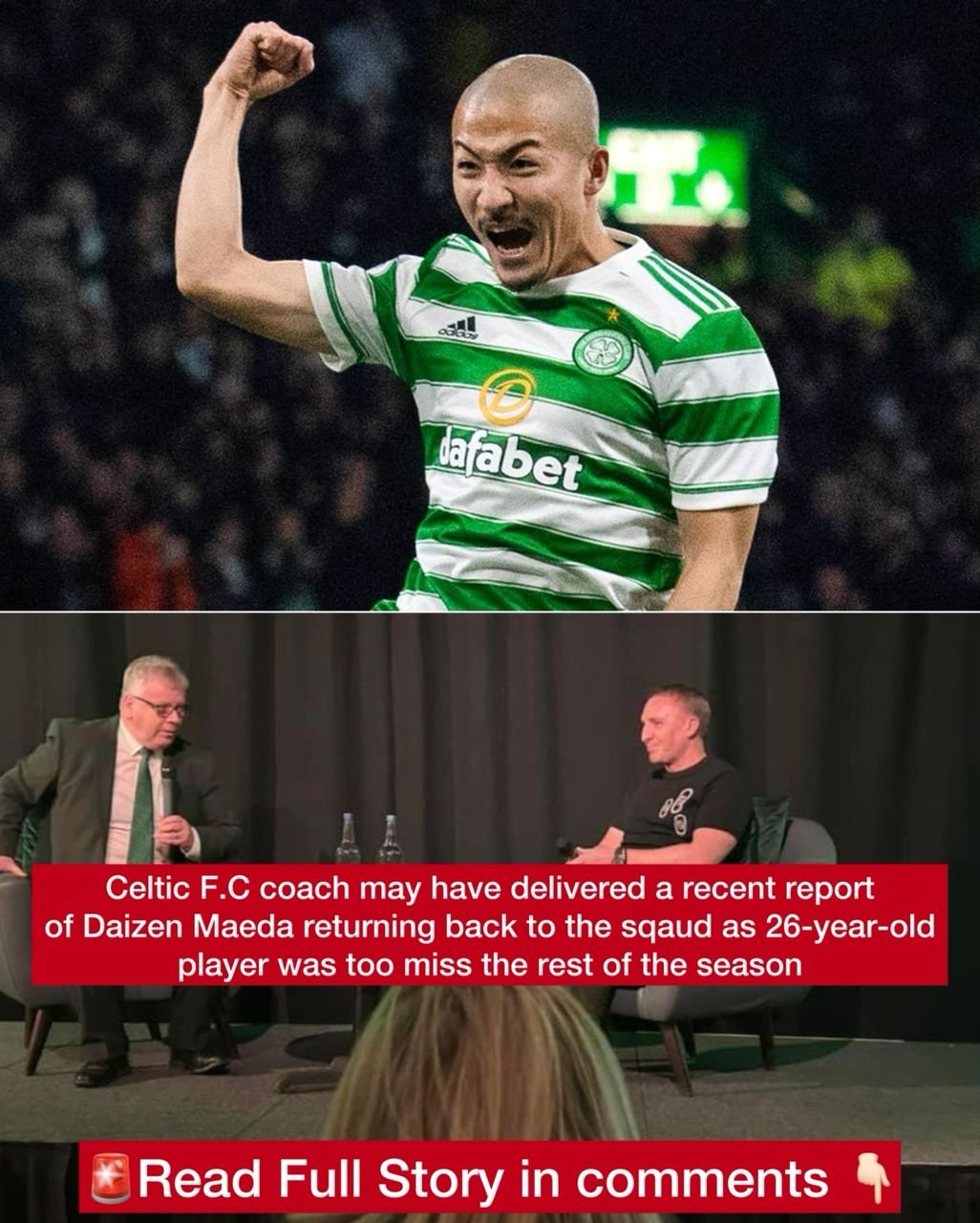 Celtic F.C coach may have delivered a recent report of Daizen Maeda returning back to the sqaud as 26-year-old player was too miss the rest of the season