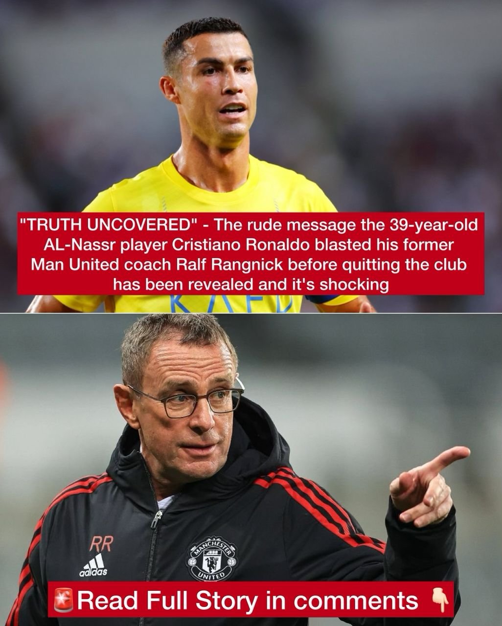 "TRUTH UNCOVERED" - The rude message the 39-year-old AL-Nassr player Cristiano Ronaldo blasted his former Manchester United coach Ralf Rangnick before quitting the club has been revealed and it's shocking