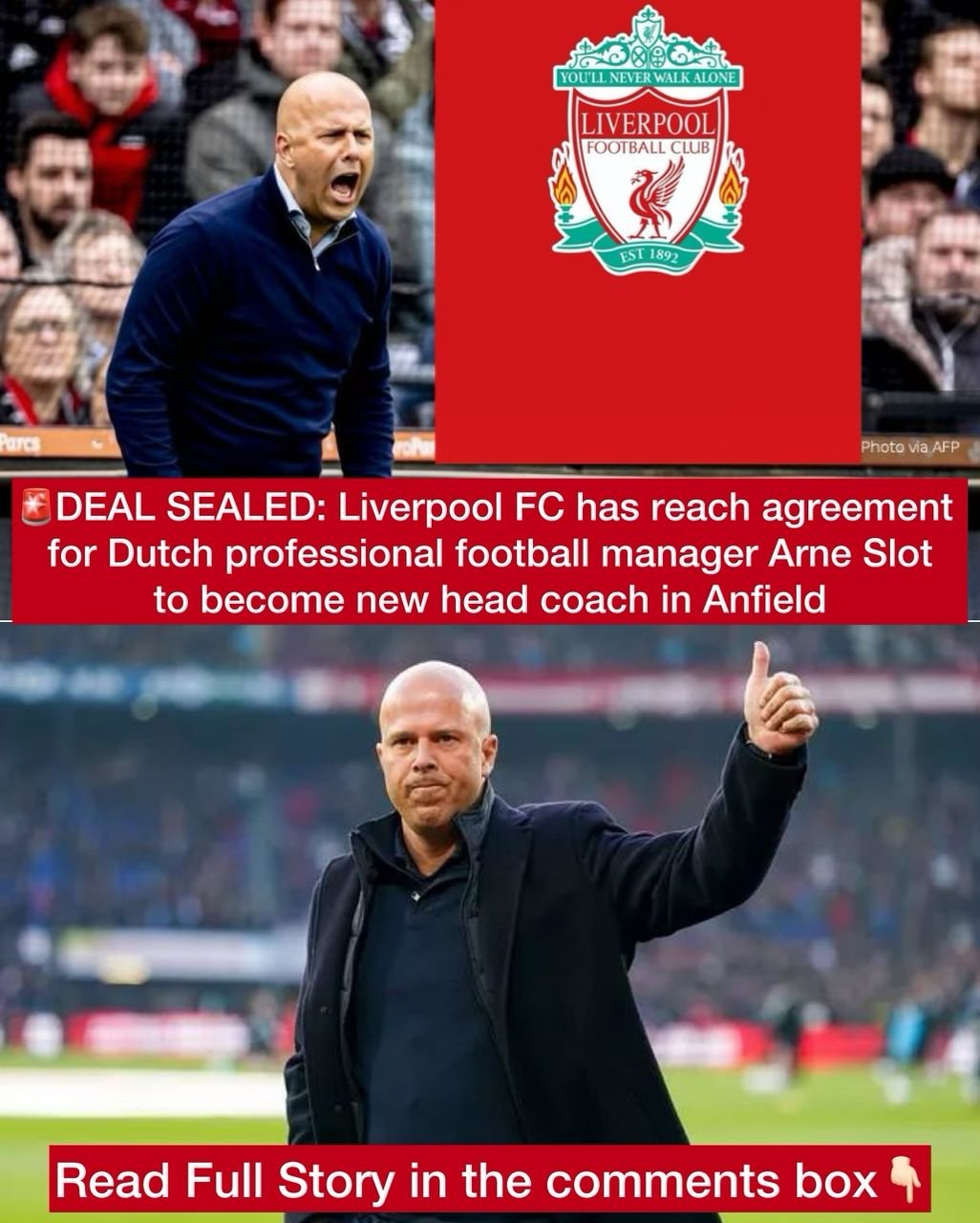 DEAL SEALED: Liverpool FC has reach agreement for Dutch professional football manager Arne Slot to become new head coach in Anfield