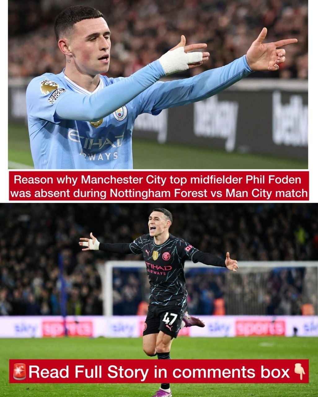 Reason why Manchester City top midfielder Phil Foden was absent during Nottingham Forest vs Man City match