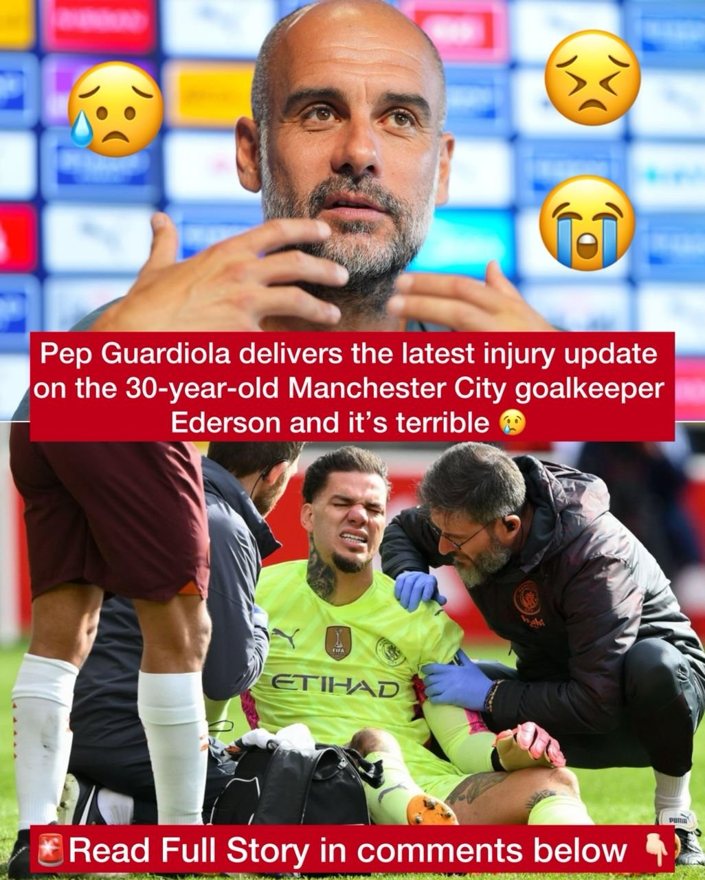 Pep Guardiola delivers the latest injury update on the 30-year-old Manchester City goalkeeper Ederson