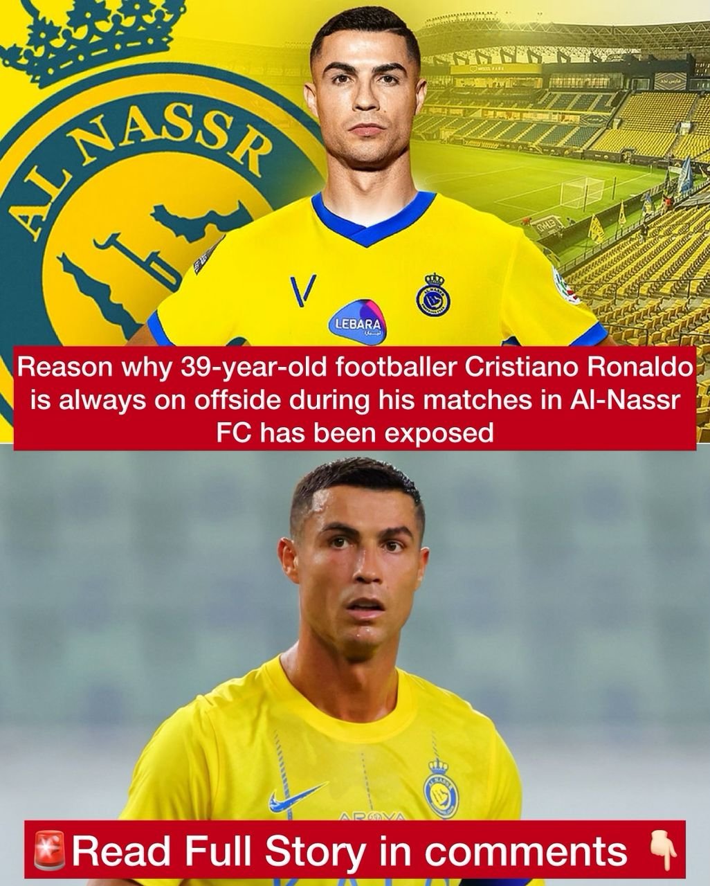 Reason why 39-year-old footballer Cristiano Ronaldo is always on offside during his matches in Al-Nassr FC has been exposed