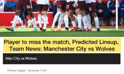 Player to miss the match, Predicted Lineup, Team News: Manchester City vs Wolves