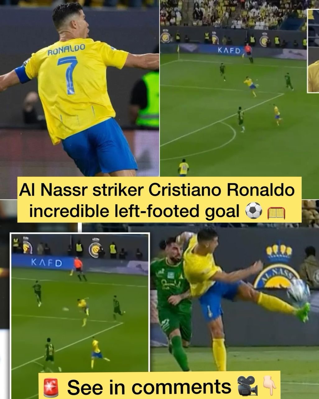 See how the 39-year-old Al Nassr striker Cristiano Ronaldo scores a mind blowing goal best in the season