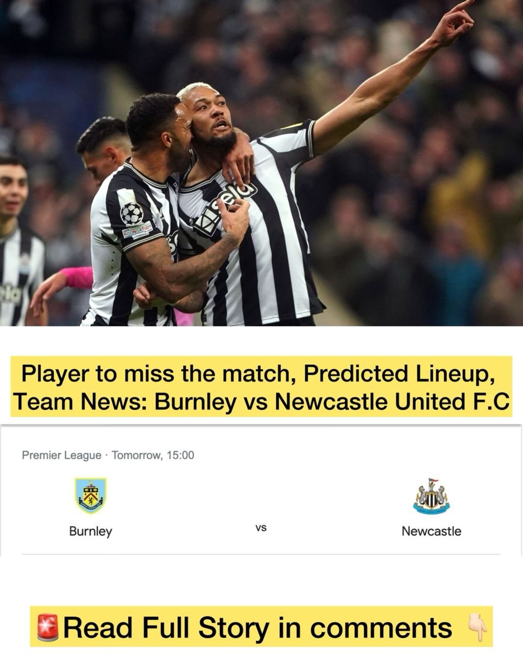 Player to miss the match, Predicted Lineup, Team News: Burnley vs Newcastle United F.C