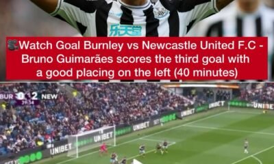 Burnley vs Newcastle United F.C - Bruno Guimarães scores the third goal with a good placing on the left (40 minutes)