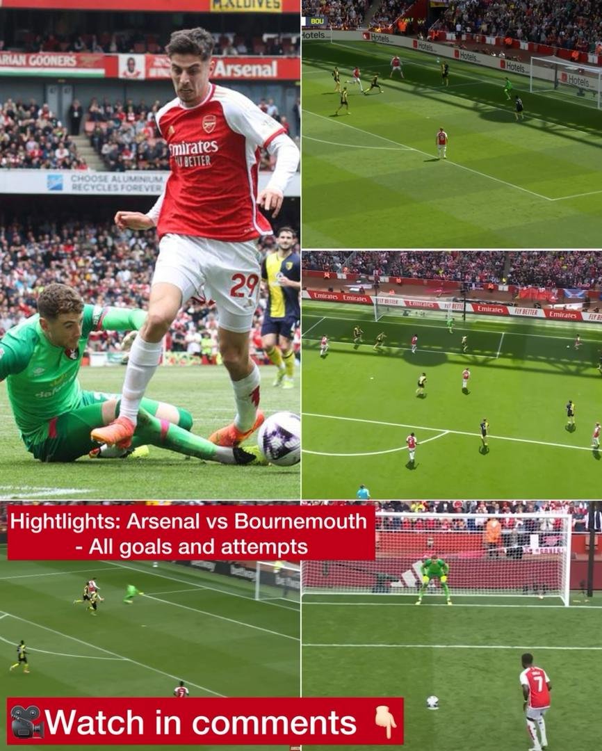 Hightlights: Arsenal vs Bournemouth - All goals and attempts