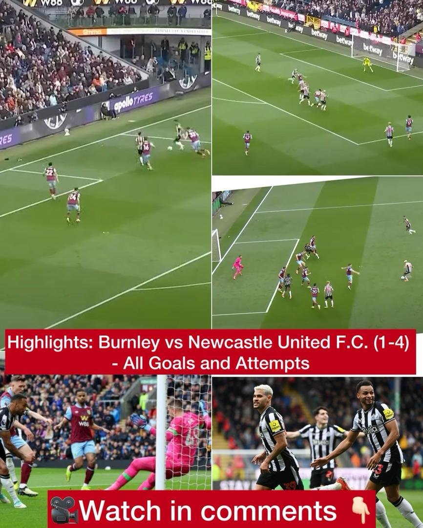 Highlights: Burnley vs Newcastle United F.C. (1-4) - All Goals and Attempts