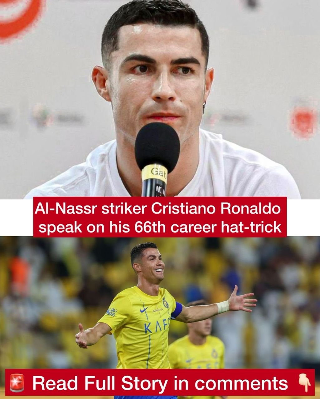 Al-Nassr striker Cristiano Ronaldo speak on his 66th career hat-trick