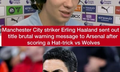 Manchester City striker Erling Haaland sent out a title brutal warning message to Arsenal after scoring a Hat-trick vs Wolves