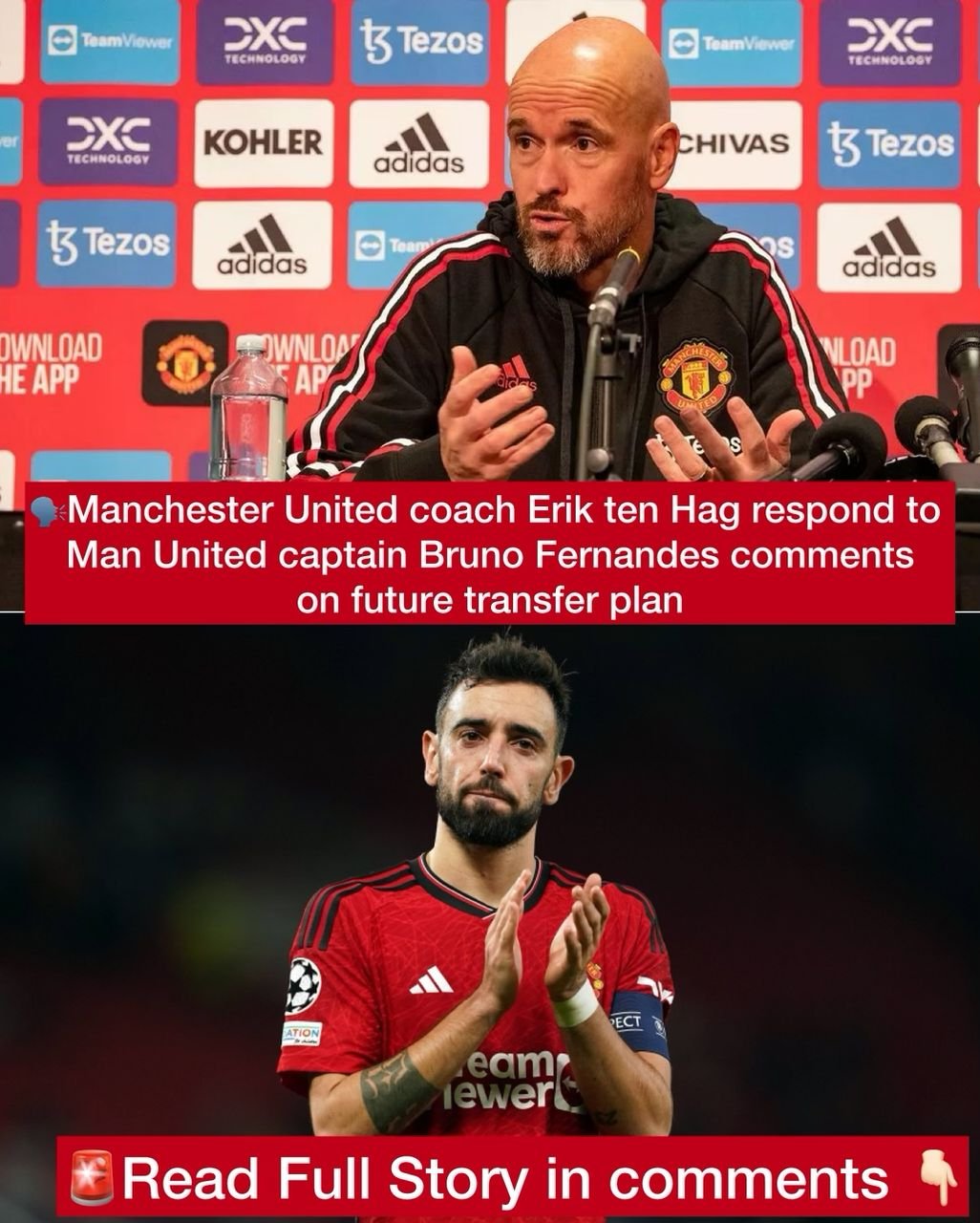 Manchester United coach Erik ten Hag respond to Man United captain Bruno Fernandes comments on future transfer plan