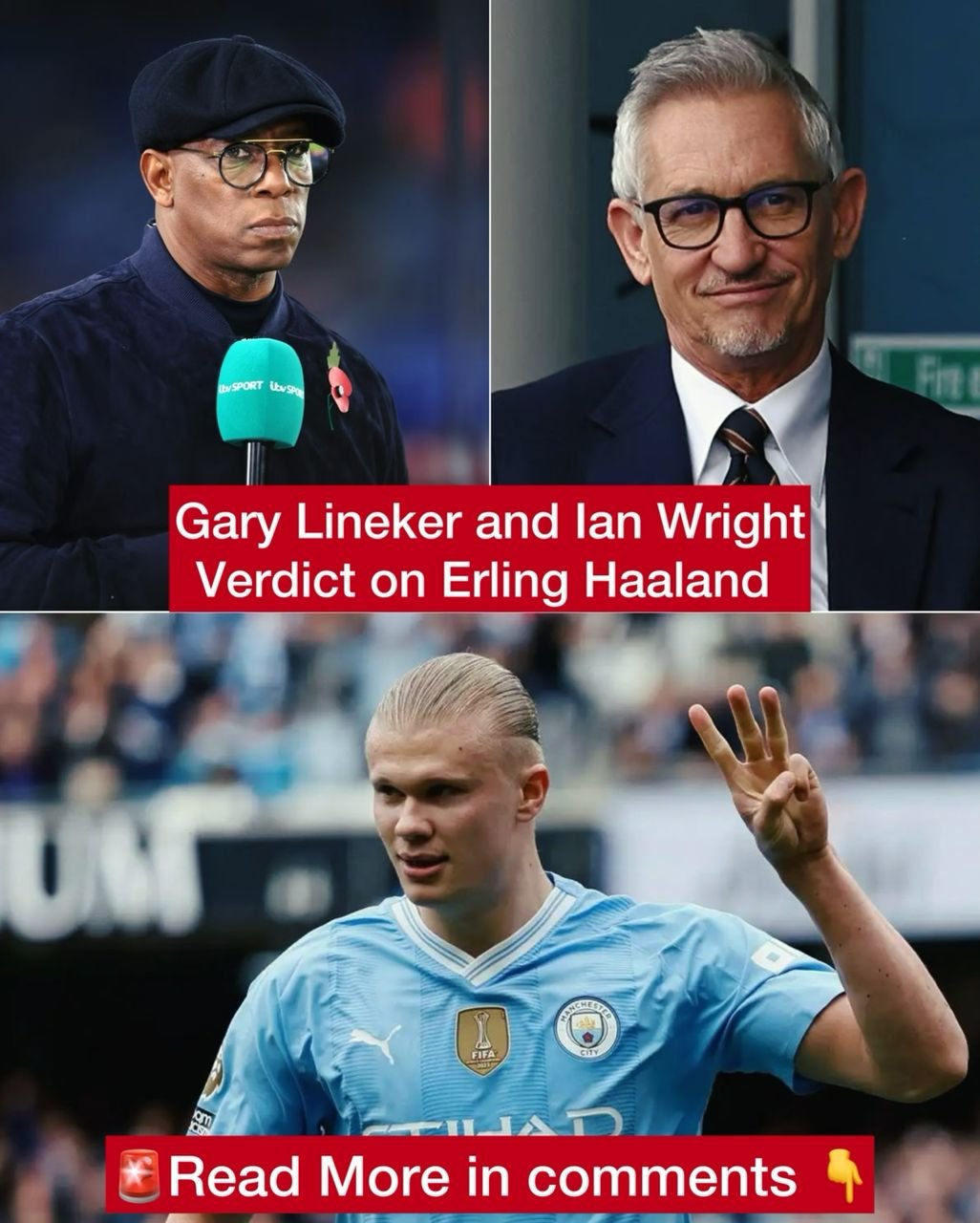 English sports broadcaster Gary Lineker and Ian Wright verdict on Erling Haaland been angry over his substitution during Manchester City's 5-1 win over Wolves