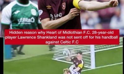 Hidden reason why Heart of Midlothian F.C. 28-year-old player Lawrence Shankland was not sent off for his handball against Celtic F.C