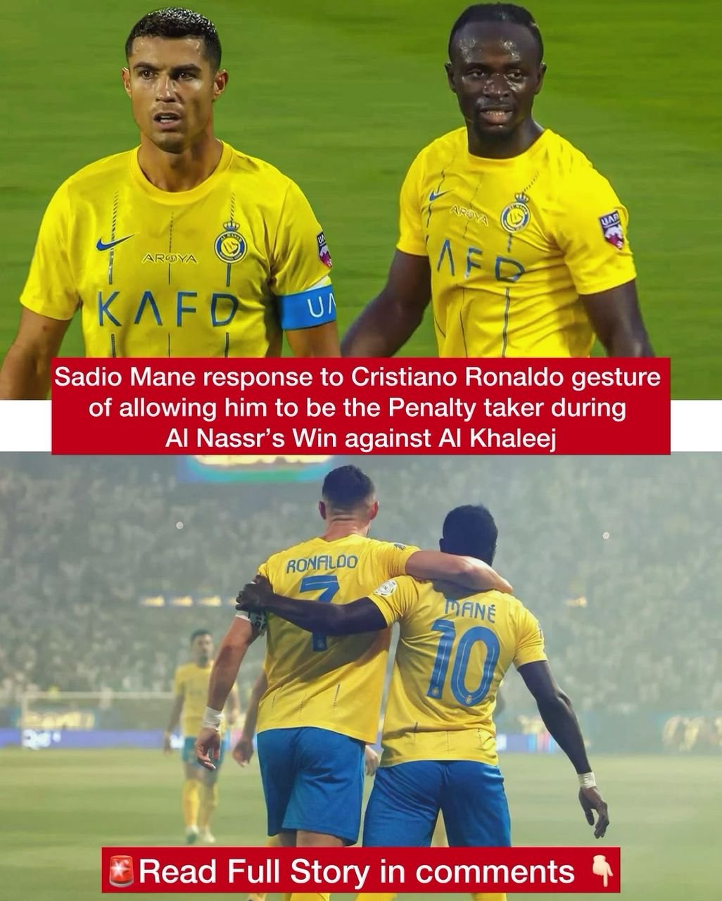 BREAKING NEWS: Sadio Mane response to the 39-year-old Al-Nassr player Cristiano Ronaldo gesture of allowing him to be the Penalty taker during Al Nassr’s Win against Al Khaleej