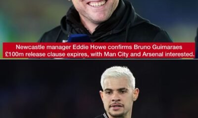 BREAKING NEWS: Newcastle manager Eddie Howe confirms 26-year-old midfielder Bruno Guimaraes' £100m release clause expires, with Man City and Arsenal interested.