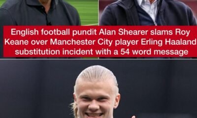 English football pundit Alan Shearer slams Roy Keane over Manchester City player Erling Haaland substitution incident with a 54 word message