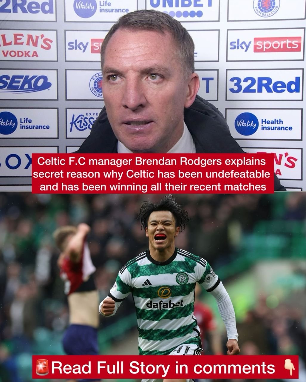 Celtic F.C manager Brendan Rodgers explains secret reason why Celtic has been undefeatable and has been winning all their recent matches