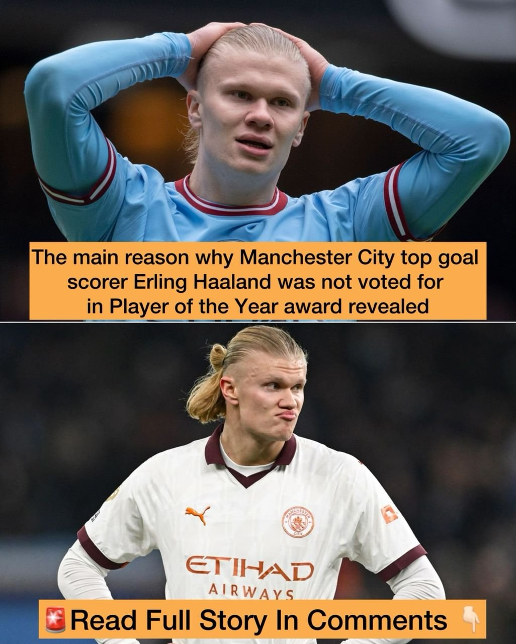 The main reason why Manchester City top goal scorer Erling Haaland was not voted for in Player of the Year award revealed