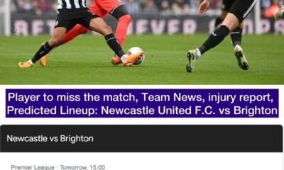 Player to miss the match, Team News, injury report, Predicted Lineup: Newcastle United F.C. vs Brighton