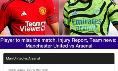 Player to miss the match, Injury Report, Team news: Manchester United vs Arsenal