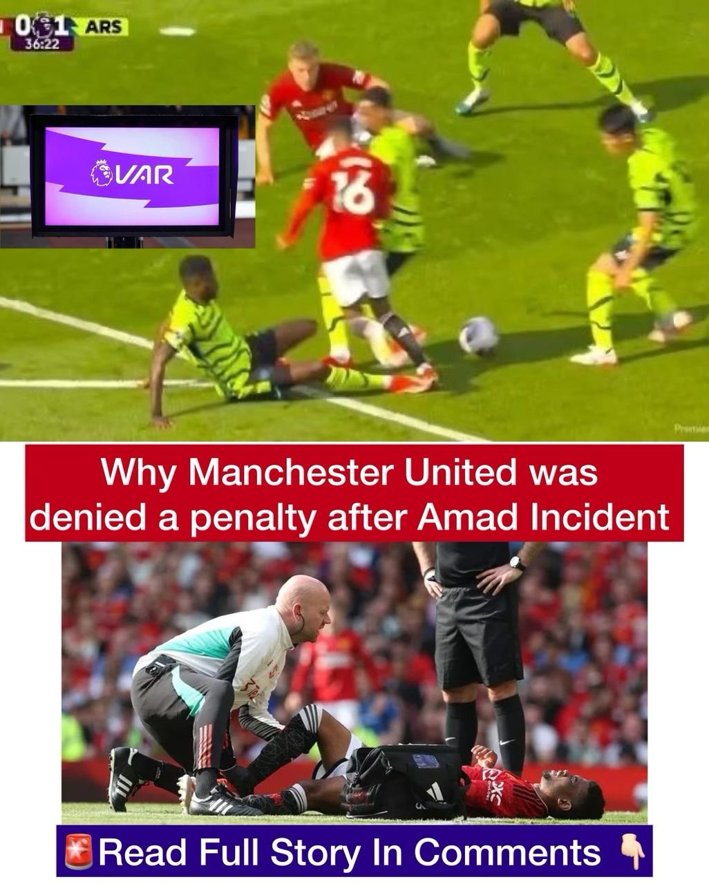 VAR CONTROVERSY: The major reason why Manchester United F.C. player Amad Diallo was not awarded a penalty after Thomas Partey harsh tackle during Arsenal win vs Manchester United