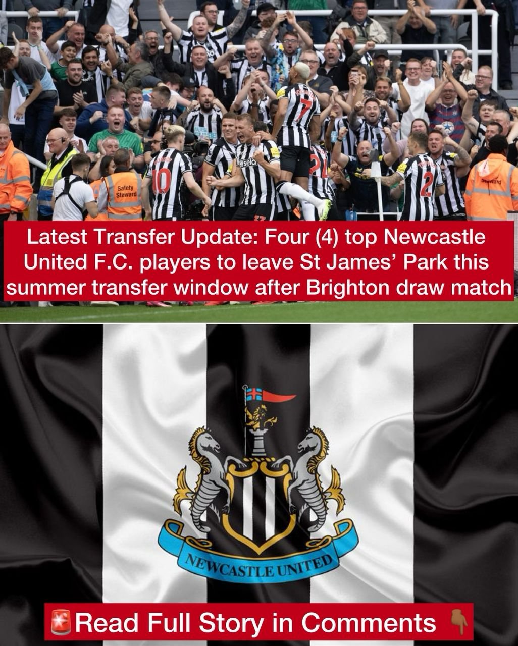 Latest Transfer Update: Four (4) top Newcastle United F.C. players to leave St James’ Park this summer transfer window after Brighton draw match