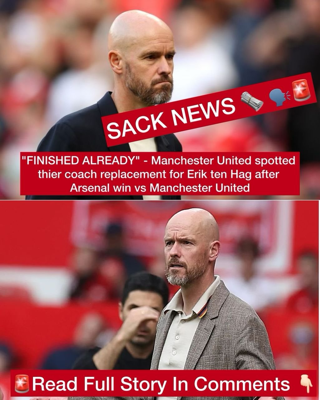 "FINISHED ALREADY" - Manchester United spotted thier coach replacement for Erik ten Hag after Arsenal win vs Manchester United