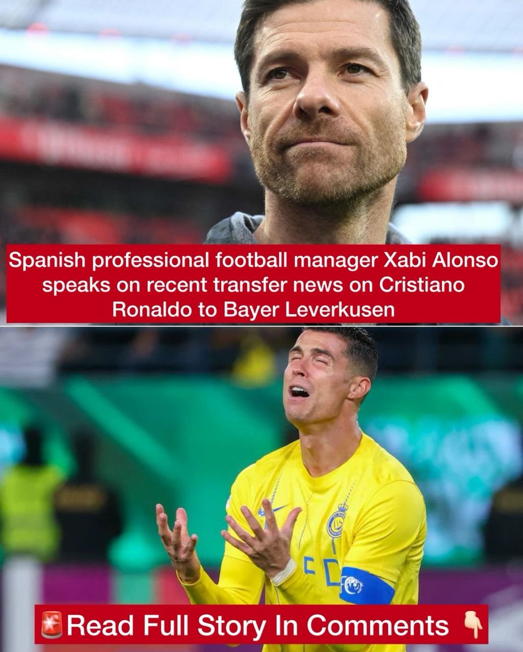 Spanish professional football manager Xabi Alonso speaks on recent transfer news on Cristiano Ronaldo to Bayer Leverkusen