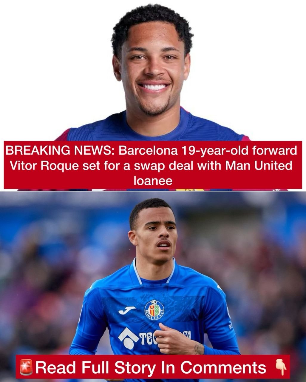 BREAKING NEWS: Barcelona 19-year-old forward Vitor Roque set for a swap deal with Manchester United loanee