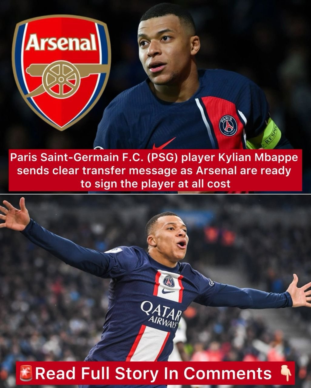 Paris Saint-Germain F.C. (PSG) player Kylian Mbappe sends clear transfer message as Arsenal are ready to sign the player at all cost