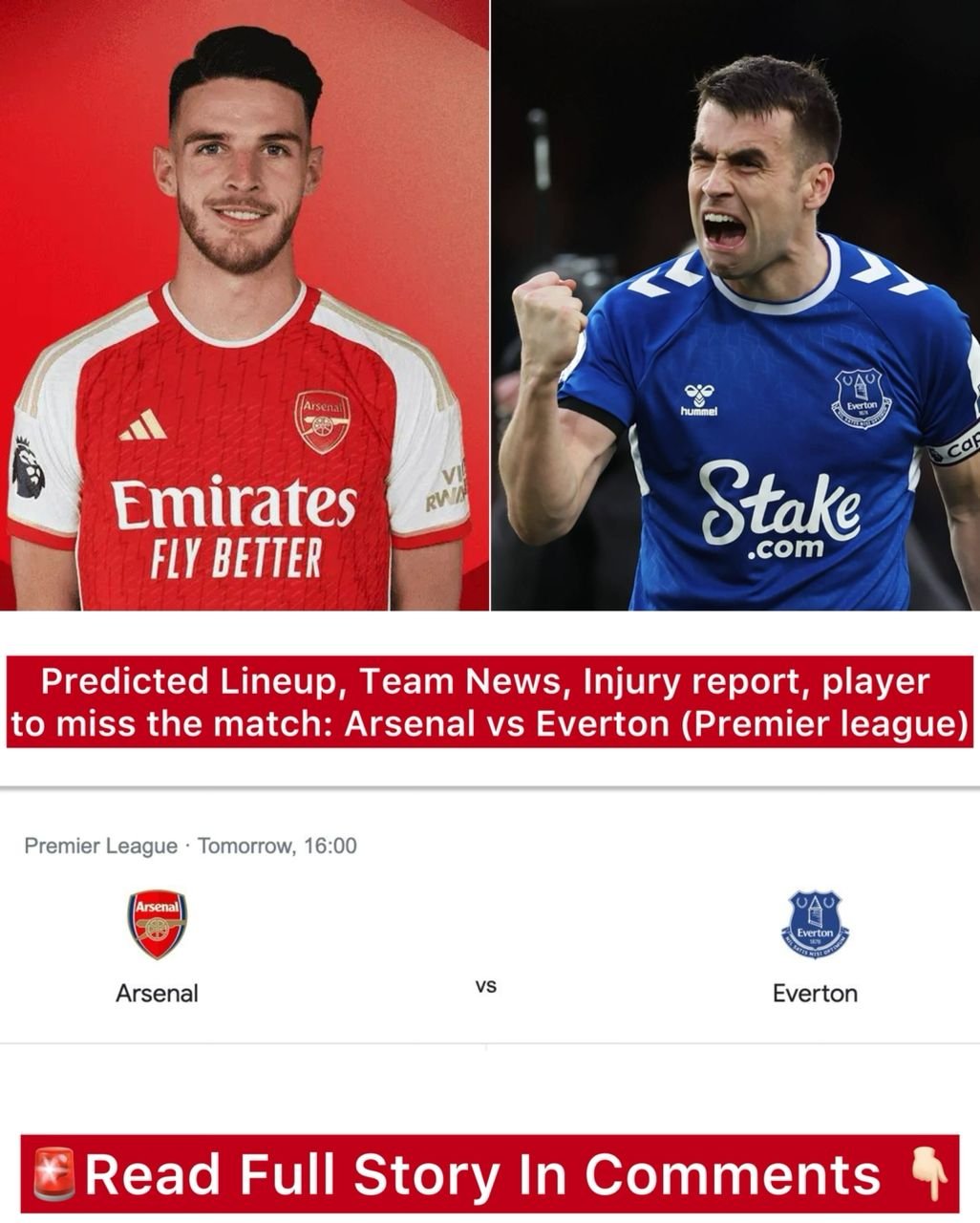 Predicted Lineup, Team News, Injury report, player to miss the match: Arsenal vs Everton (Premier league)