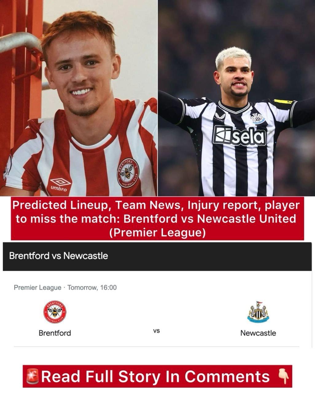 Predicted Lineup, Team News, Injury report, player to miss the match: Brentford vs Newcastle United (Premier League)