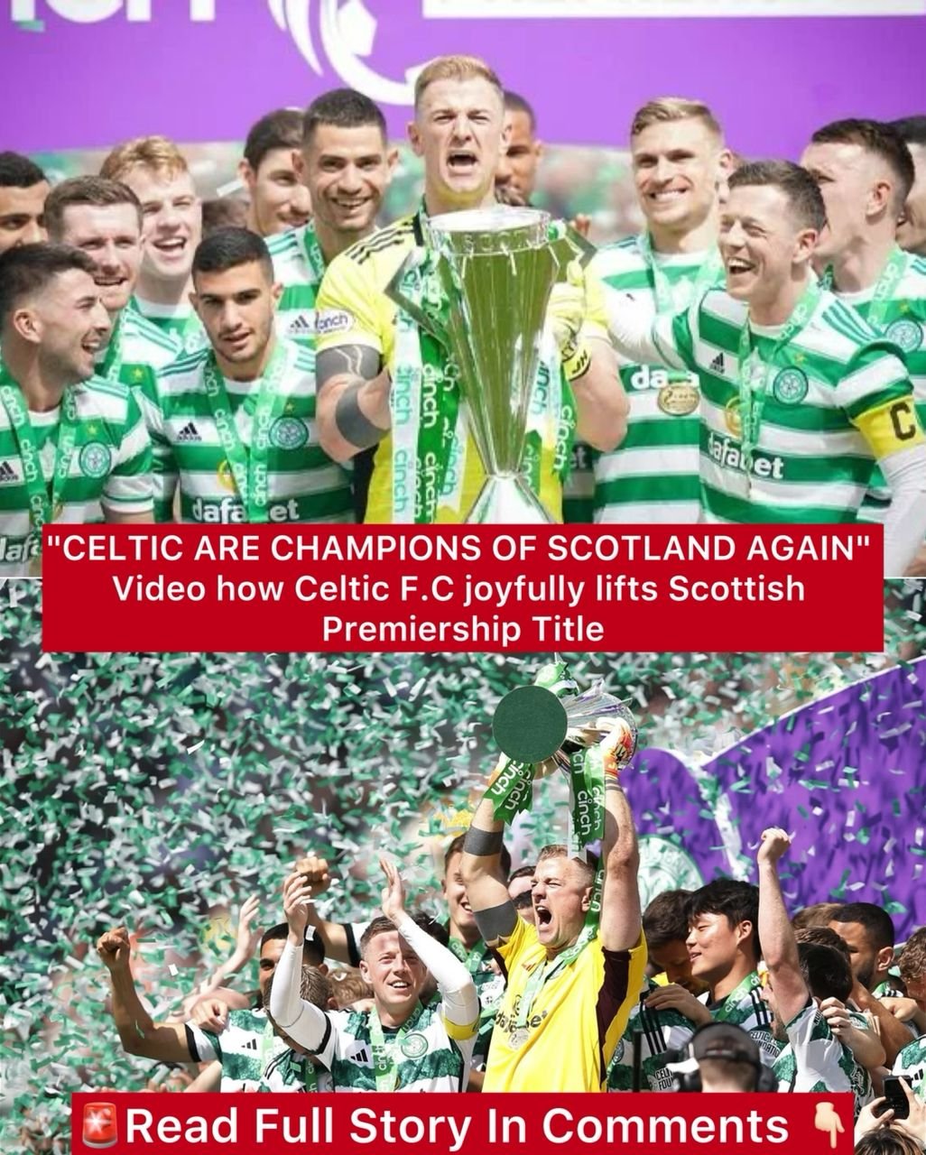 "CELTIC ARE CHAMPIONS OF SCOTLAND AGAIN" - Video how Celtic F.C joyfully lifts Scottish Premiership Title