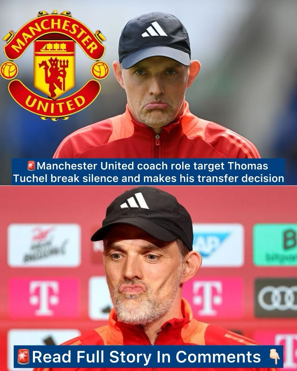 Manchester United coach role target Thomas Tuchel break silence and makes his transfer decision