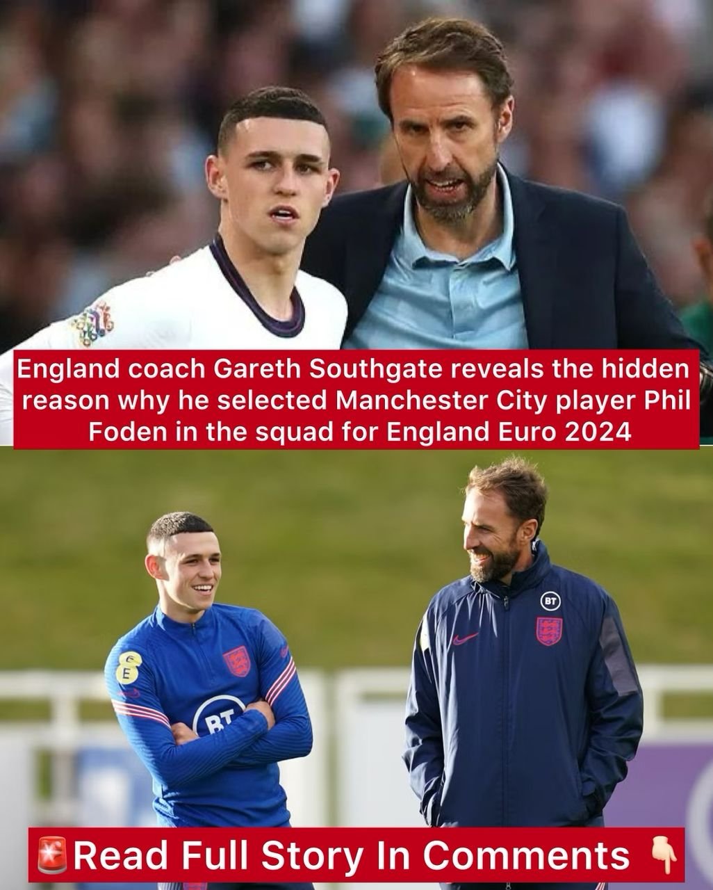 England coach Gareth Southgate reveals the hidden reason why he selected Manchester City player Phil Foden in the squad for England Euro 2024