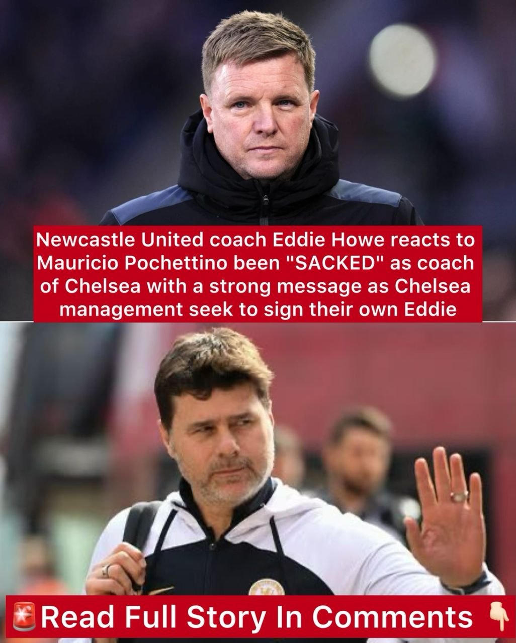 Newcastle United coach Eddie Howe reacts to Mauricio Pochettino been "SACKED" as coach of Chelsea with a strong message as Chelsea management seek to sign their own Eddie