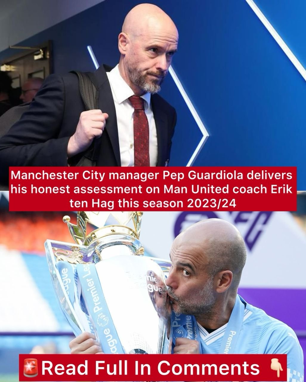 "You are in trouble" - Manchester City manager Pep Guardiola delivers his honest assessment on Man United coach Erik ten Hag this season 2023/24