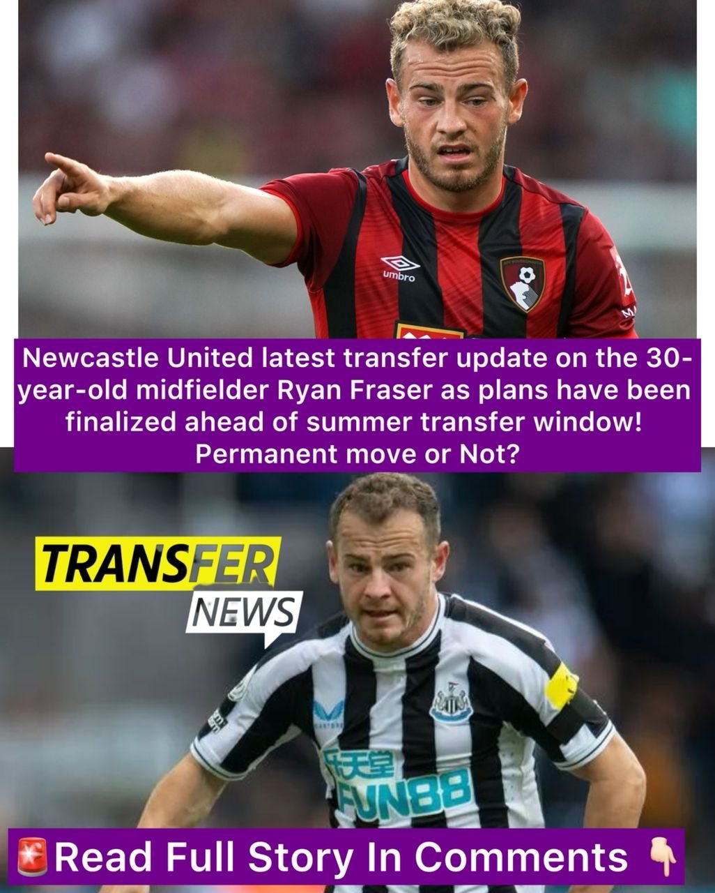 Newcastle United latest transfer update on the 30-year-old midfielder Ryan Fraser as plans have been finalised ahead of summer transfer window! Permanent move or Not?