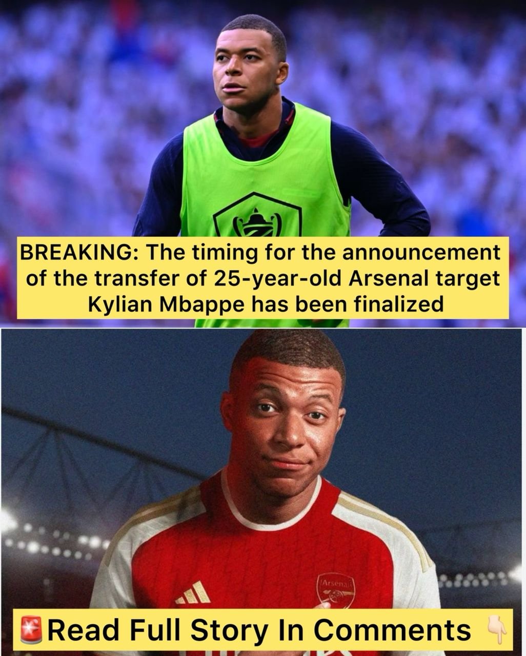 BREAKING: The timing for the announcement of the transfer of 25-year-old Arsenal target Kylian Mbappe has been finalized