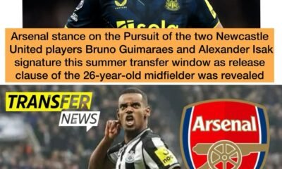 Arsenal stance on the Pursuit of the two Newcastle United players Bruno Guimaraes and Alexander Isak signature this summer transfer window as the release clause of the 26-year-old midfielder was revealed